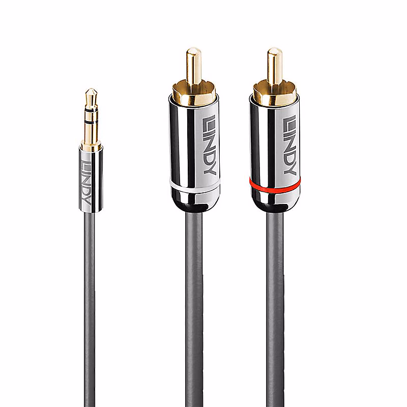 Câble audio Jack 3.5mm – 2x RCA 2 mètres LINDY