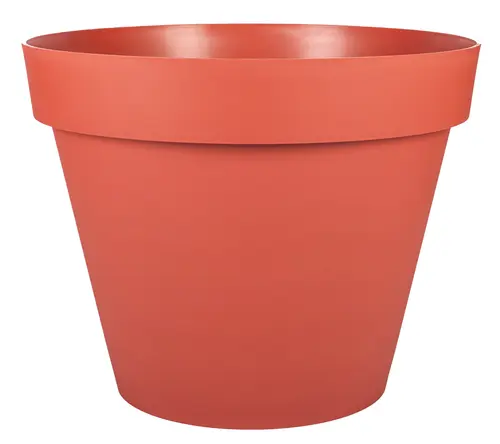 Pot rond en plastique coloris terre battue EDA Toscane - Ø 48 x H 40 cm