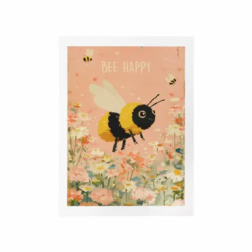 Affiche Bee Happy - 30 x 40 cm