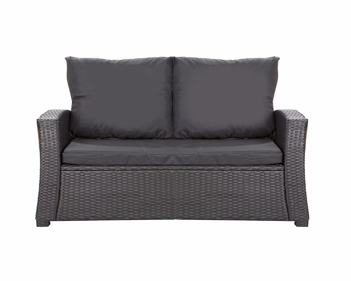 Coussins de canapé meubles de jardin en résine tressée Noir – Coussins balançoire 100 × 60 × 50 Coussin pour banquette 2 places