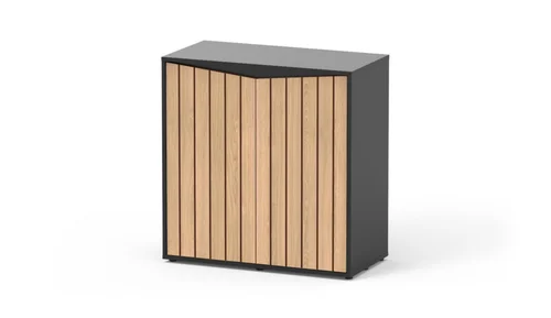 Meuble d'aquarium lame coloris bois noir 2 portes Prestige 80 Aquatlantis - 80 x 35 x 83 cm