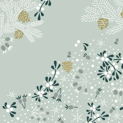 20 serviettes 3 plis Frosty floral - 33 x 33 cm