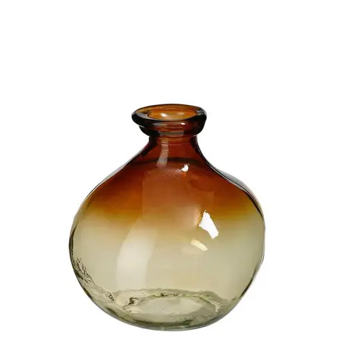 Vase en verre recyclé marron Organic - Ø 16,5 x H 18 cm