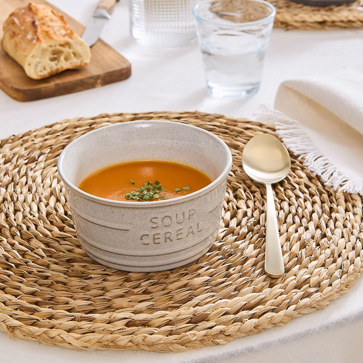 Bol inscription Soup Cereal blanc 50cl – Atmosphera Créateur d'intérieur