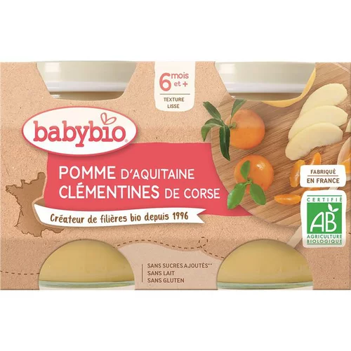 Pot pomme clémentine bio Babybio - 2 x 130 g