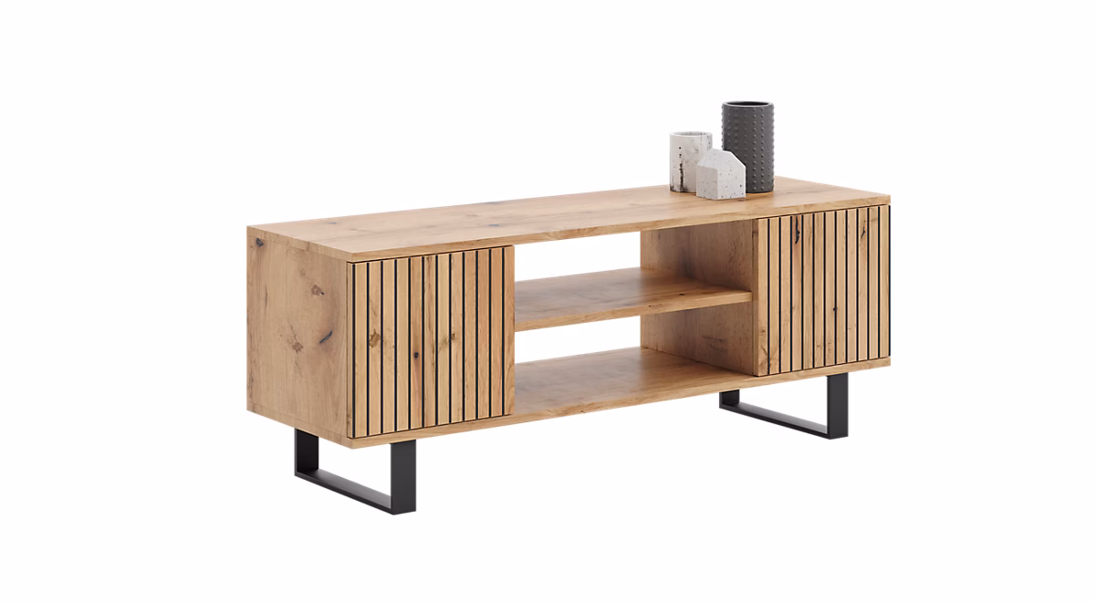 Armoire RTV 155 cm loft chêne craft gold – lattes