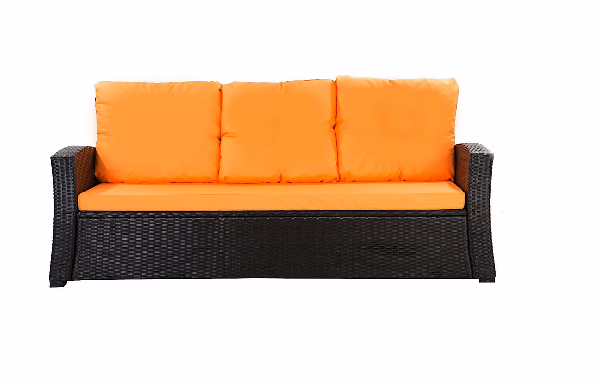 Coussins de canapé meubles de jardin en résine tressée Orange – Coussins balançoire d'extérieur 140 × 50 × 50 Coussin de banc de jardin
