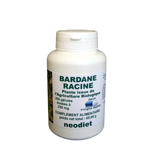 Gélules de bardane bio en boite de 200 unités