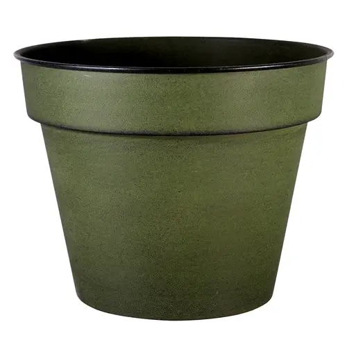 Pot horticole en acier coloris vert mat Decolines Reb - Ø 37 x H 32 cm