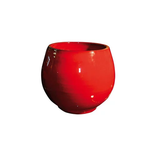Pot coloris coquelicot en terre émaillée Les Poteries d'Albi Bahia - Ø 35 x H 38 cm