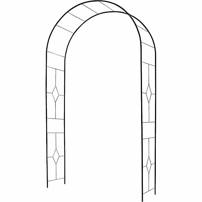 Arche de Jardin – LOUIS MOULIN, Vitrail, Tube Rond 16 mm, Noir, 130 × 50 × 250 cm