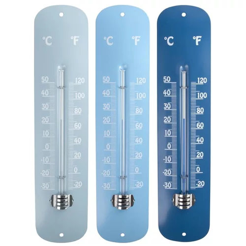 Thermomètre en zinc bleu nuances assorties 6,6x1,3x29,5 cm