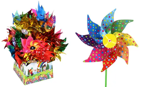 Moulin à vent multicolore - Ø 21 cm