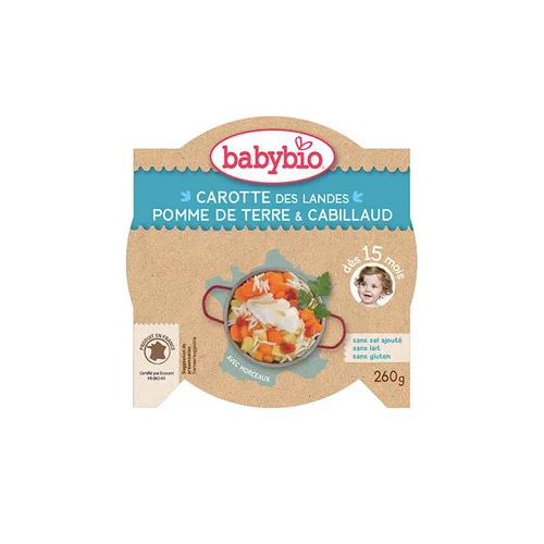Menu du jour légumes bios et cabillaud sauvage Babybio 260 g