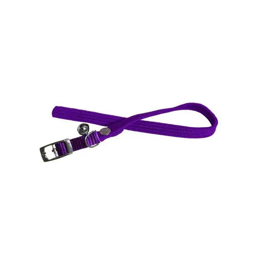 Collier chat violet en nylon tubulaire avec grelot 10 mm Martin Sellier - 30 cm