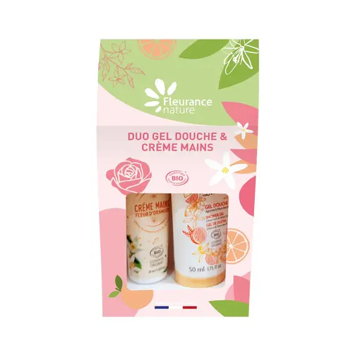 Duo gel douche et crème mains bio verveine bergamote Fleurance Nature - 50 + 30 ml
