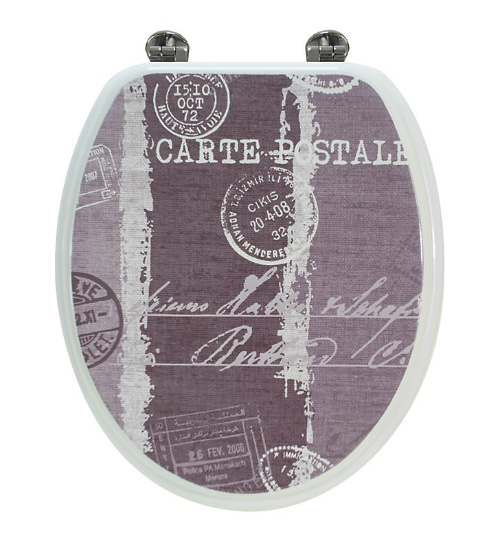 Abattant de toilette en bois compressé MDF Carte postale Siege WC standard | WC