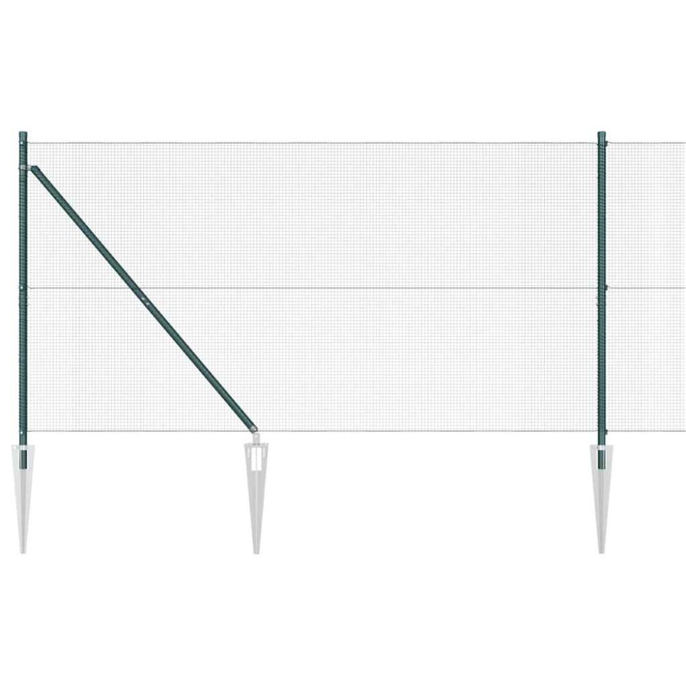 vidaXL Clôture en fil soudé avec pointes 10 x 1,4 m Vert Maille – Aménagement du jardin