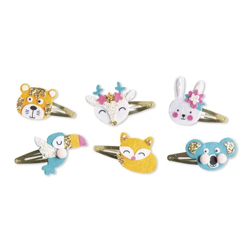 6 Barrettes Janod Animaux pailletés à créer - dès 6 ans