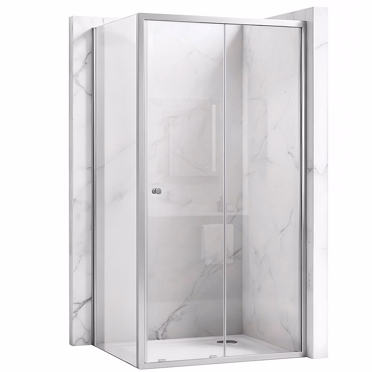 Paroi de douche – Cabine De Douche D'Angle Rea Primo Slide Chrome 130x90