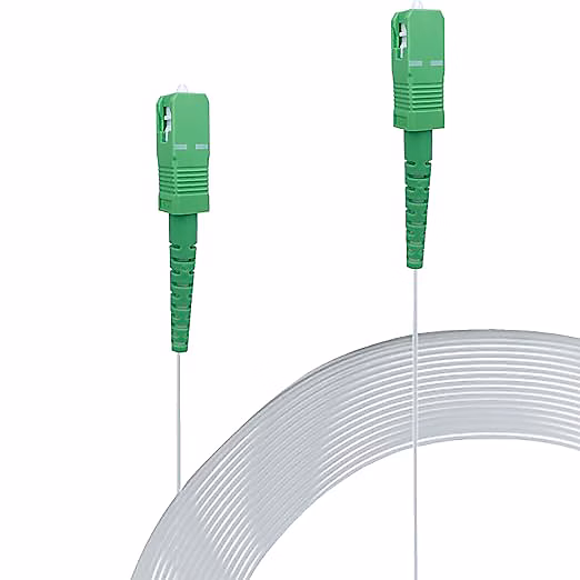 Elfcam – 30m Câble Fibre Optique Invisible SC/APC à SC/APC, OS2 Monomode 125µm, Gaine Nylon, Orange/SFR/Bouygues