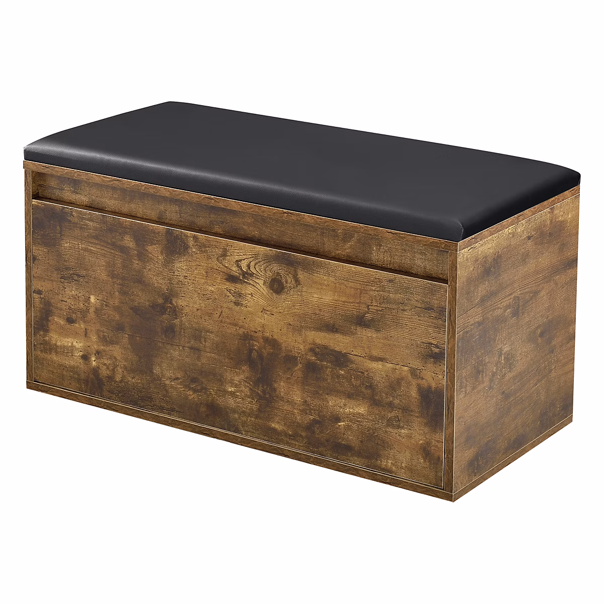Banc à chaussures Degerfors 80 × 39 × 45 cm effet chêne foncé noir en.casa