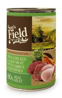 Boîte de pâtée pour chiot au poulet, veau et carottes Sam's Field - 400 g