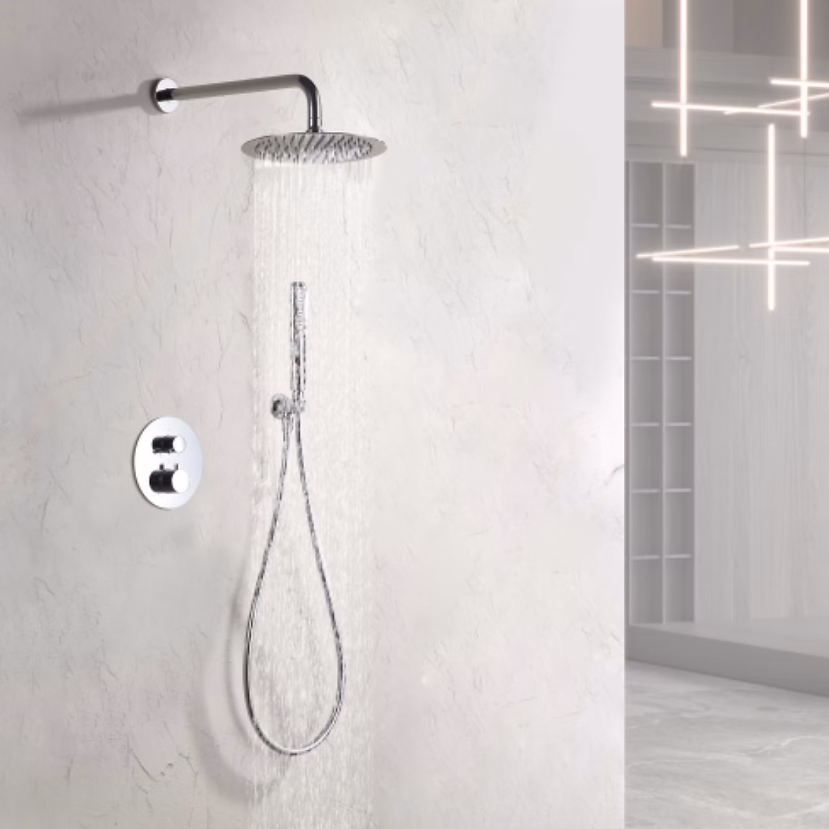 Colonne de Douche Encastrée Thermostatique Anti – Calcaire Chrome IMEX NAPOLES GTN047