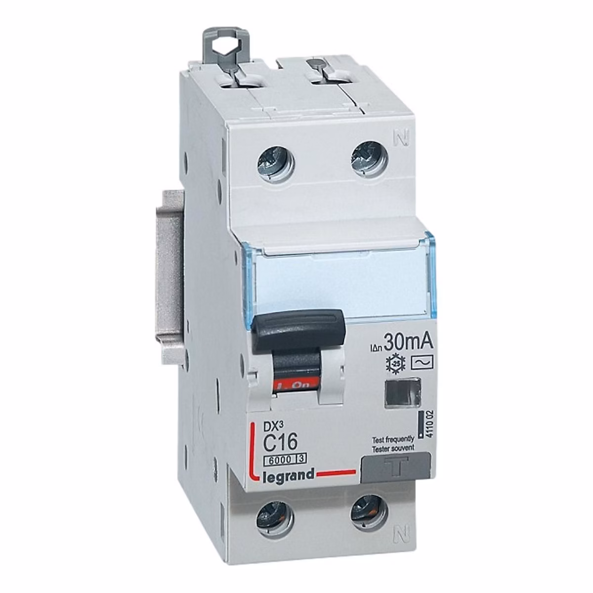 411002 Disjoncteur Différentiel 16a – 30ma, Type Ac, 1p+n, 2 Modules, Neutre à Droite, Auxiliarisable, Legrand