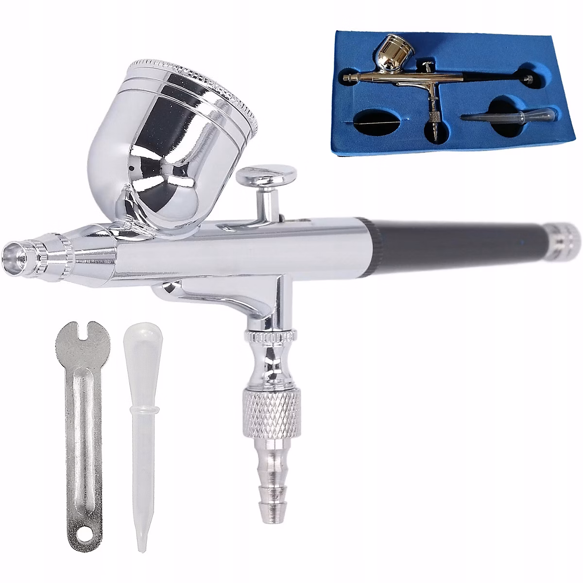 Aérographe Double Action 0 – 3 mm, Précision Professionnelle, Réservoir Métal 7 ml, Art, Modélisme, Retouche