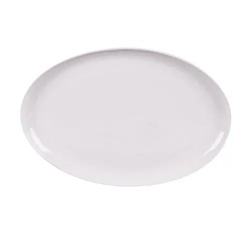 Petit plat ovale en porcelaine blanche Ecume - 25 x 17 cm