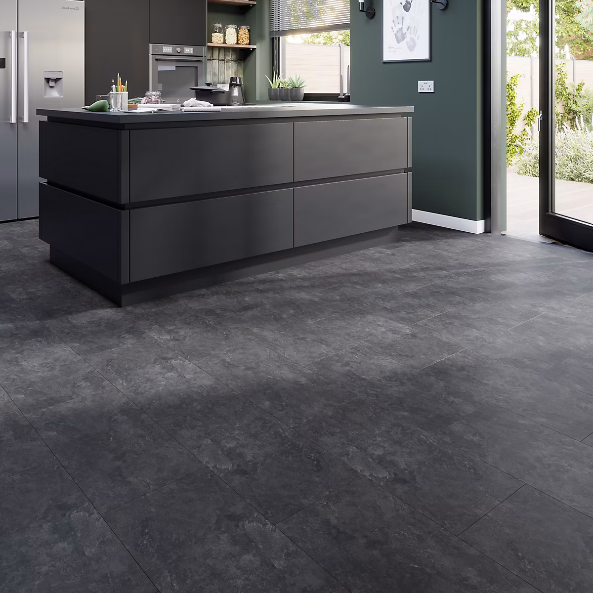 Dalle PVC clipsable Mambo 63 × 32 cm ardoise GoodHome (vendue au carton)