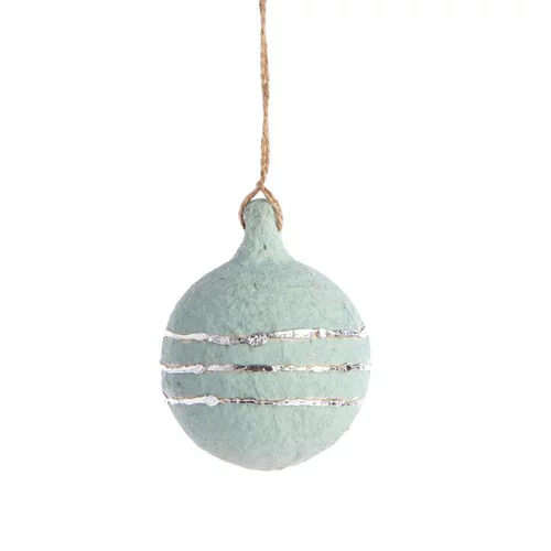 Suspension boule ronde coloris bleu en papier mâché - Ø 8 cm