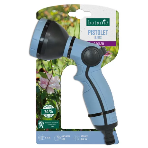 Pistolet 8 jets botanic® avec gâchette 3 en 1 - Résistant aux UV