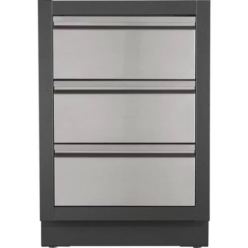 Meuble 3 tiroirs pour plancha coloris gris Napoleon