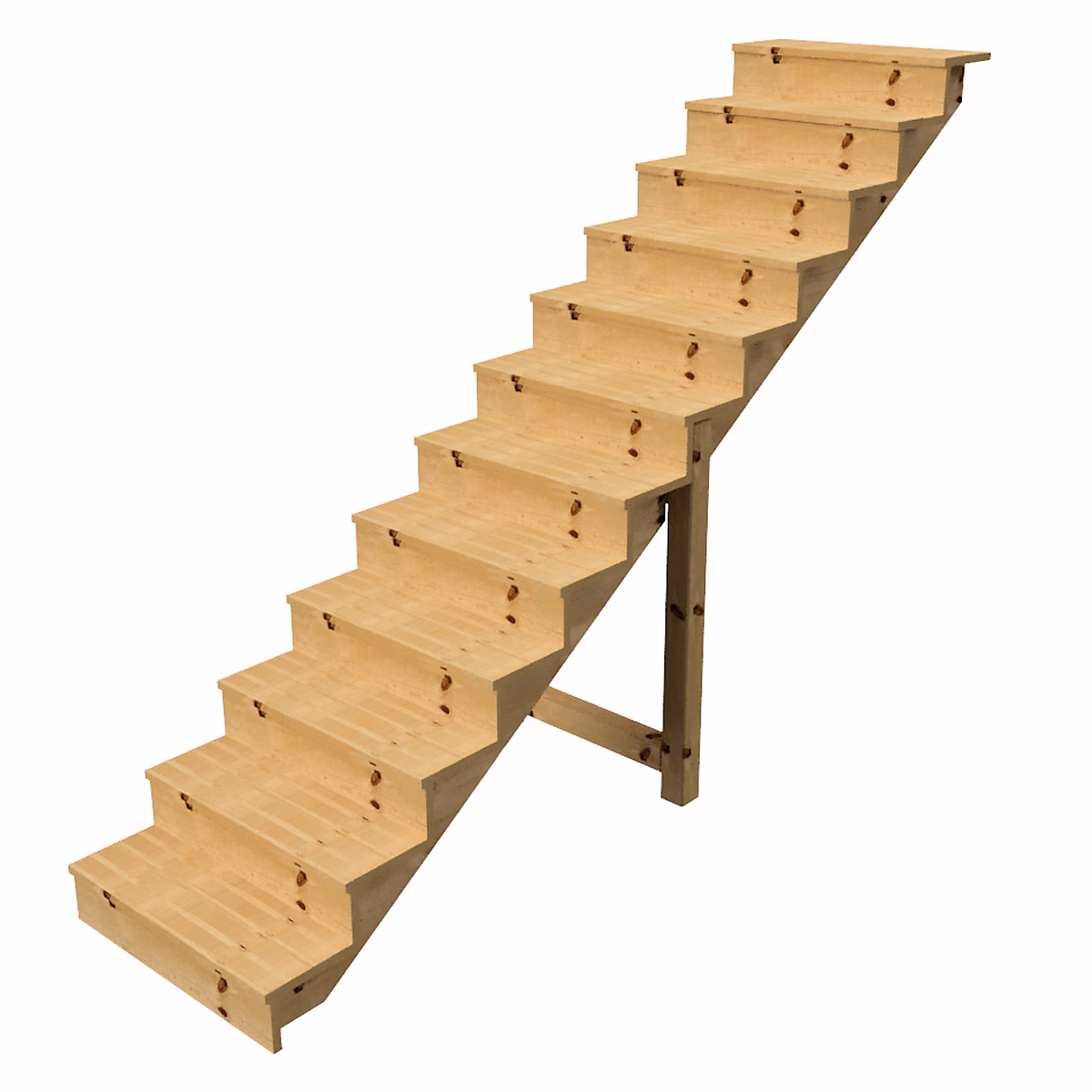 BERLIN Escalier extérieur bois 12 marches H 207cm L – 80cm | avec contre marche