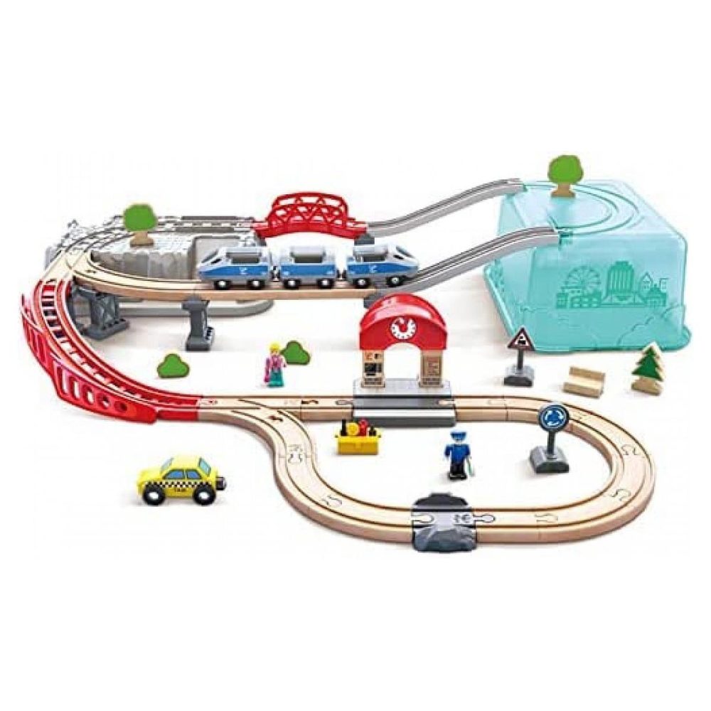 Hape Coffret de train city deux en un – Collection jardin