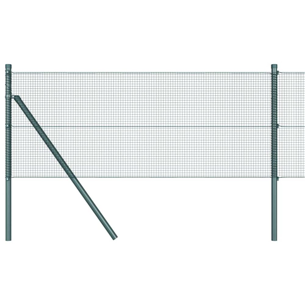 vidaXL Clôture en fils soudés pour fixation au sol 25 x 0,6 m Vert – 0,6 m 12 mm