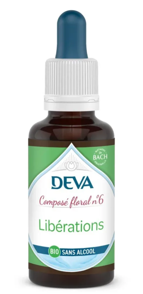 Complément alimentaire composé floral libérations bio sans alcool Deva - flacon compte-goutte 30 ml
