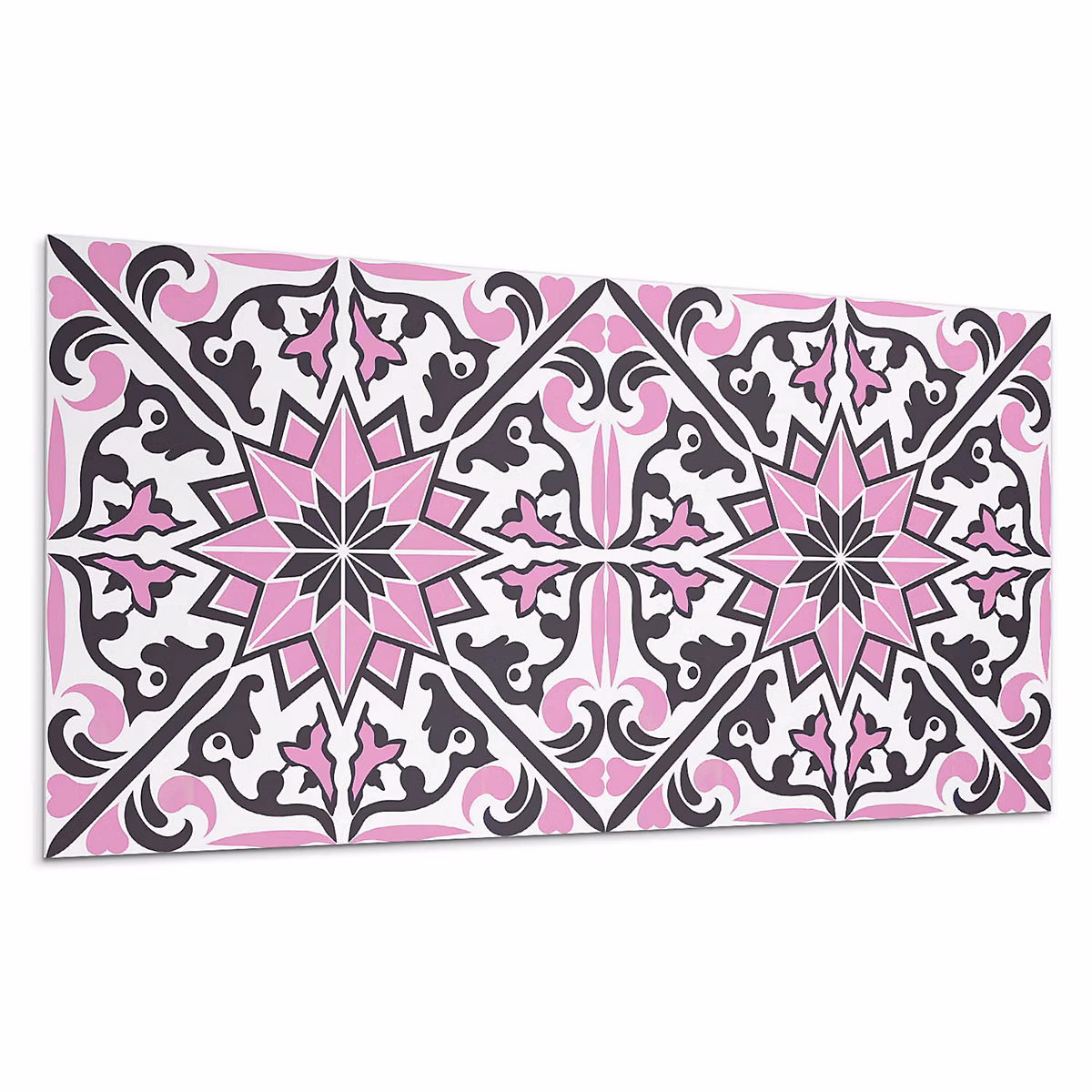 Carreaux De Vinyle Wallfluent 40 × 20 cm Motif Mandala Avec Des Feuilles 10 pièces
