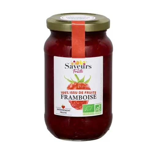 Préparation bio 100 % fruits framboise Saveurs Attitudes - 310 g