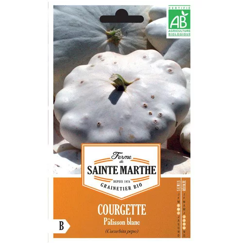 Graines de courgette pâtisson blanc bio Ferme de Sainte Marthe - graines à semer