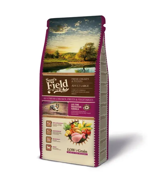 Croquette pour chien adulte de grande taille au poulet avec des pommes de terre Sam's Field - 13 kg