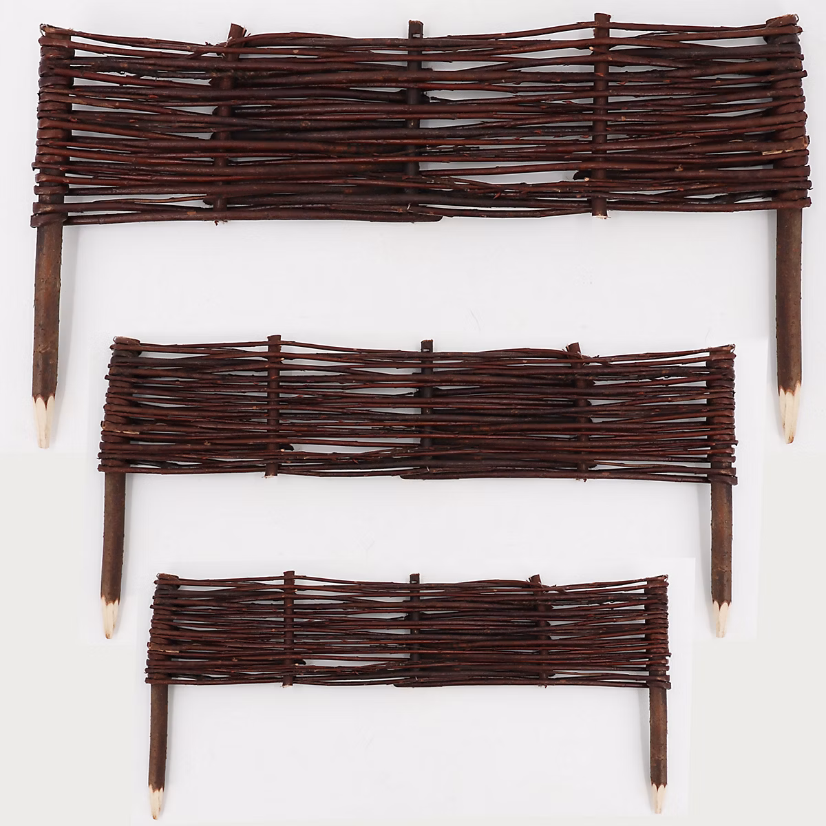 3 bordures de lit en saule 20 × 100cm I bordure de lit / clôture en saule Aquagart