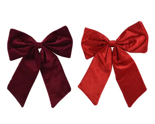 Nœud XXL en polyester rouge à suspendre - 35 x 30 cm