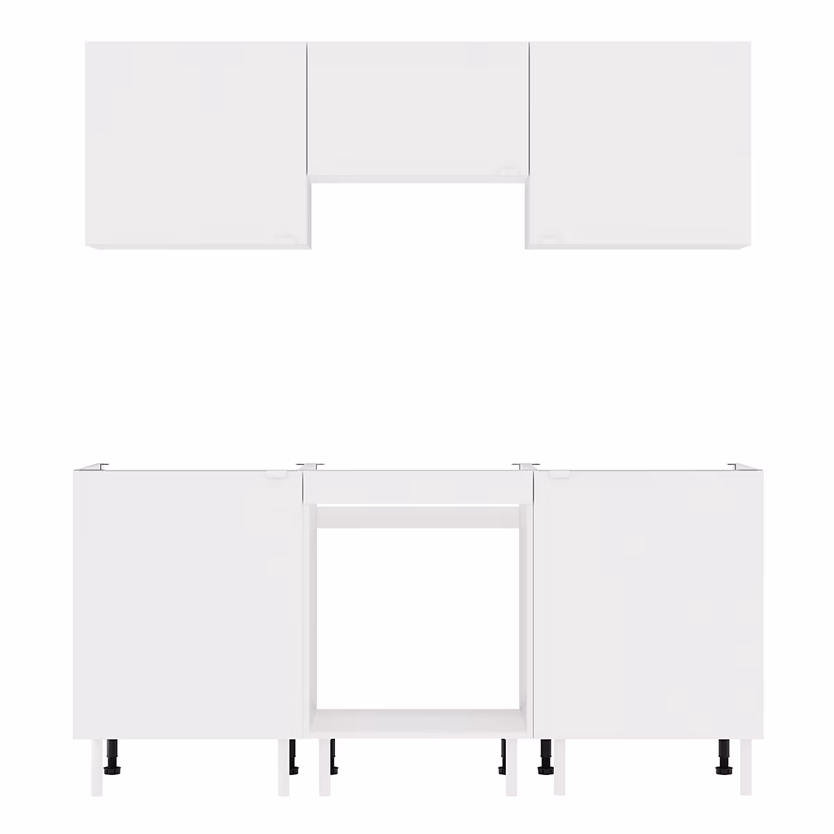 Cuisine complète Izee blanc 3 meubles hauts + 3 bas 5 portes sans électroménager 180 cm – Réf. CPSELYYZZ3429433053