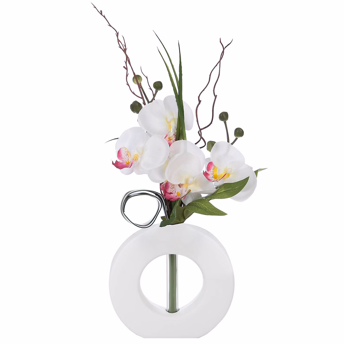 Vase orchidées artificielles blanc vase céramique H44cm – Atmosphera Créateur d'intérieur