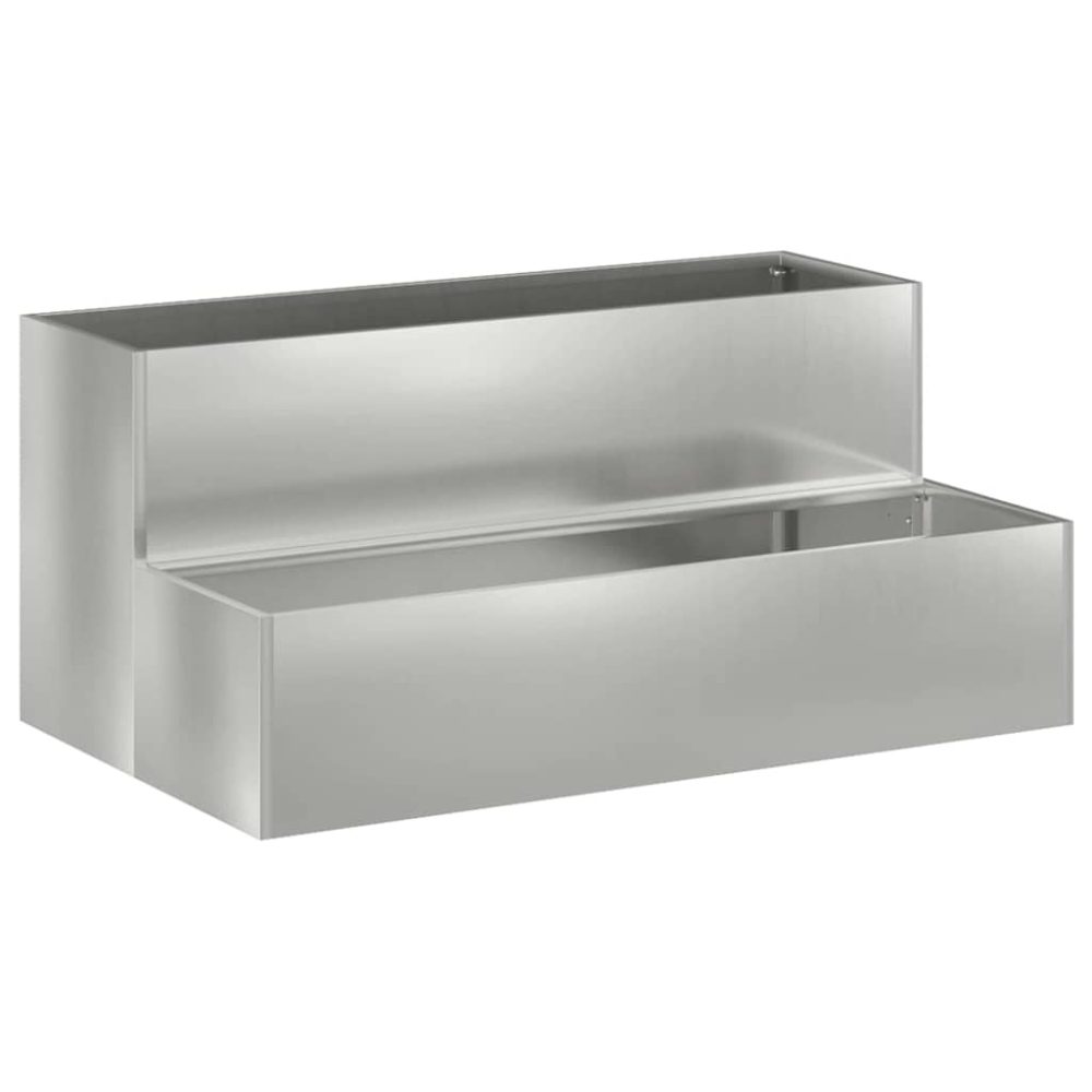 vidaXL Cache pot de jardin Argent 100 x 60 x 45 cm Acier galvanisé