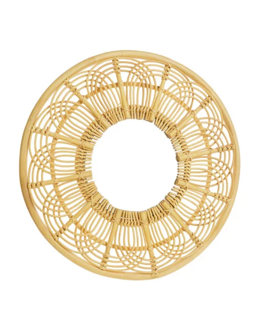 Miroir rond en rotin à arabesques - Ø 60 cm