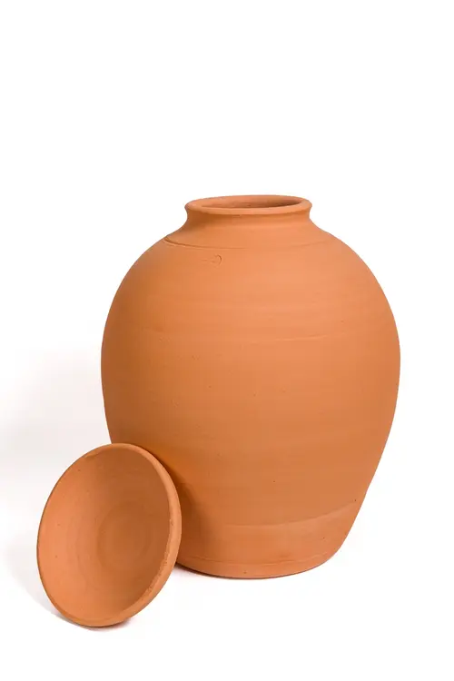 Ollas coloris orange en terre cuite - Poterie Jamet 20 L